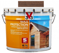 V33 Wax Protection темный дуб 9 л, Антисептик для дерева с добавлением воска