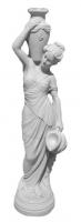 Фигура садовая Статуя Гречанка, с кувшинами, белая, 130 см